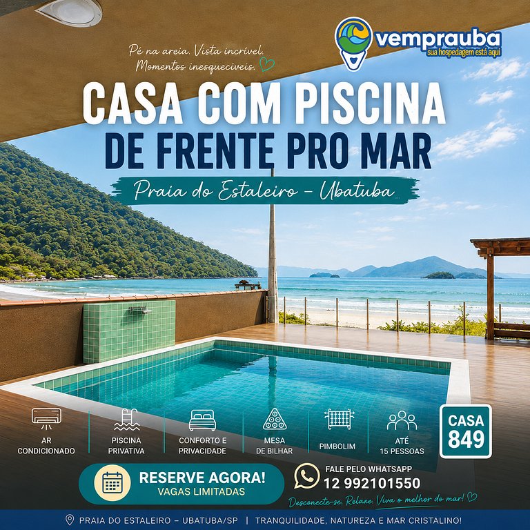 849 Casa com piscina pé na areia